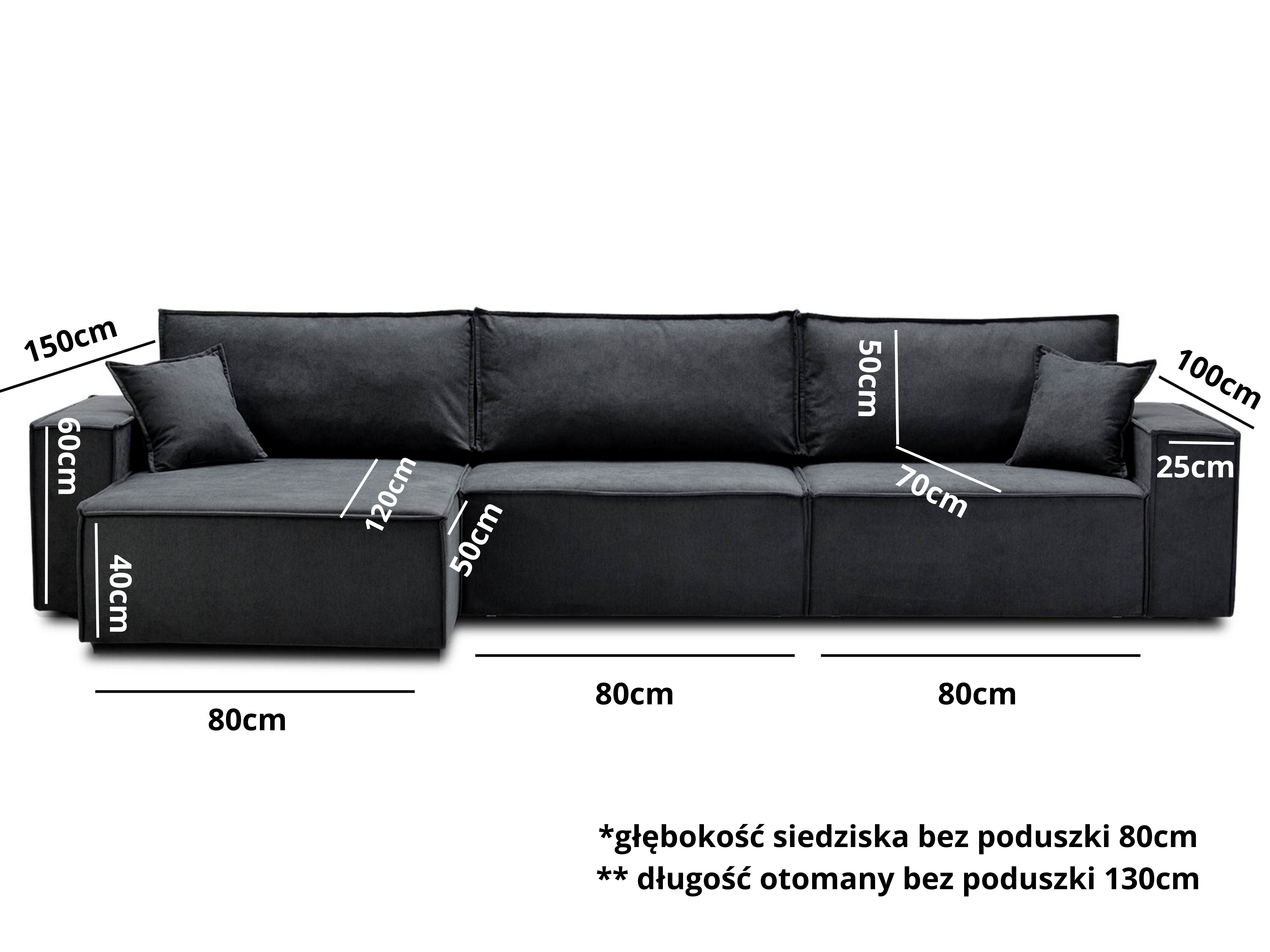 Wymiary narożnika dużego 300cm